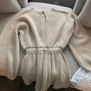 Soft knit sweater shirt jumpsuit